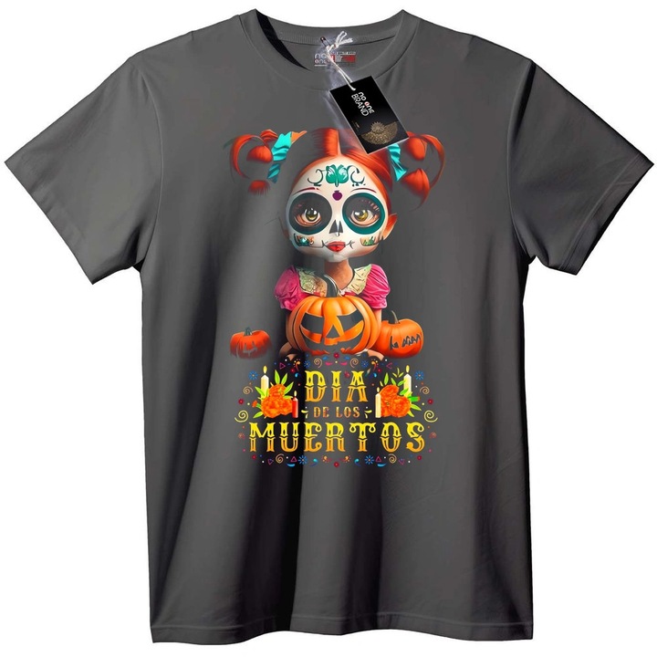 Halottak napi polo cukorkoponyaval, szurke, Szürke