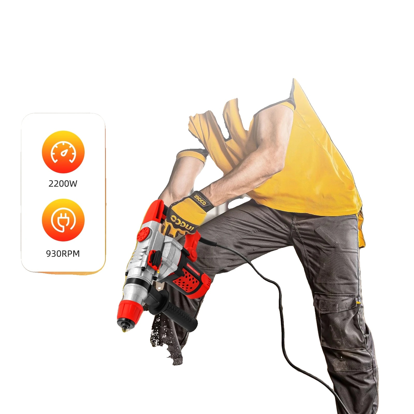 BANGKING 　taro22 Rotopercutor electric portabil, 2200W, 5 jouli, design ergonomic