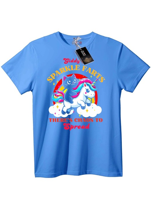 Tricou Giddy Sparkle Farts, Albastru deschis