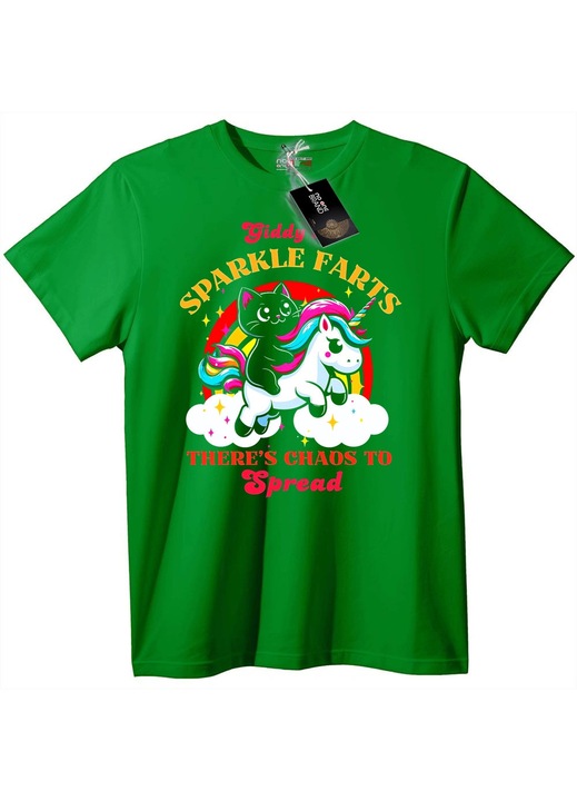 Tricou Giddy Sparkle Farts, Verde