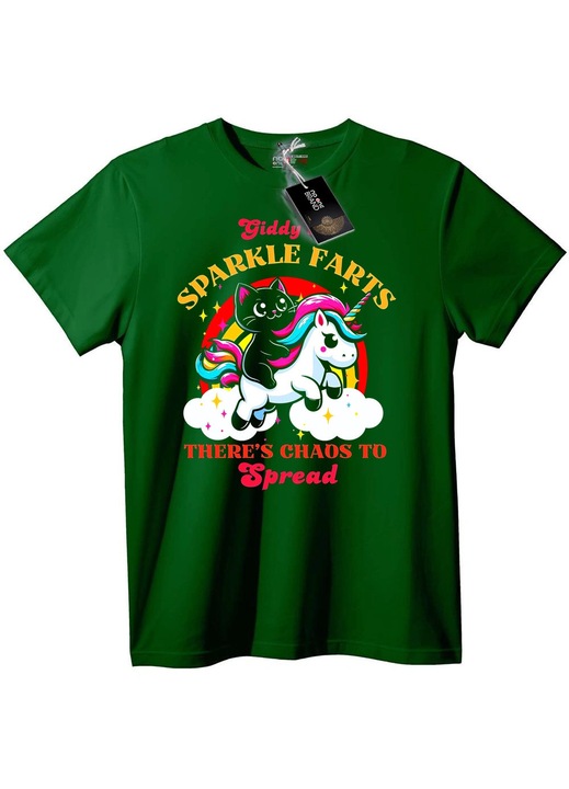 Tricou Giddy Sparkle Farts, Verde englez