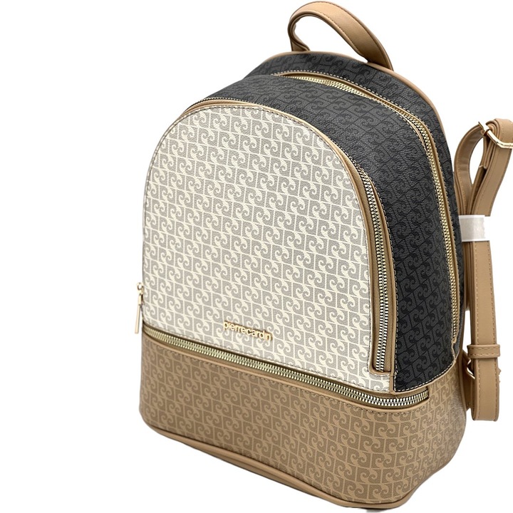 Rucsac Piele de dama Pierre Cardin, 2 Compartimente, Curele Reglabile, Bej