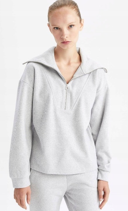 DeFacto női blúz, szürke, M, 79% poliészter, 21% pamut