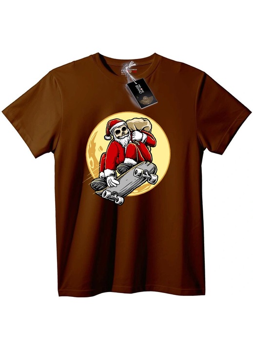 Mikulás Koponya Gördeszka Póló, Barna