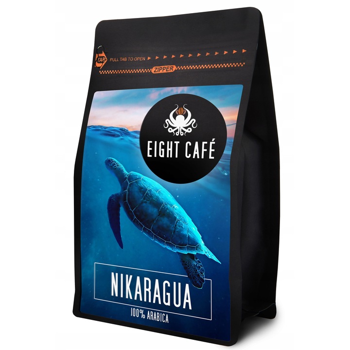 Cafea boabe 100% Arabica Nicaragua 1KG, Eight Cafe, prajire medie, aroma de ciocolata si citrice