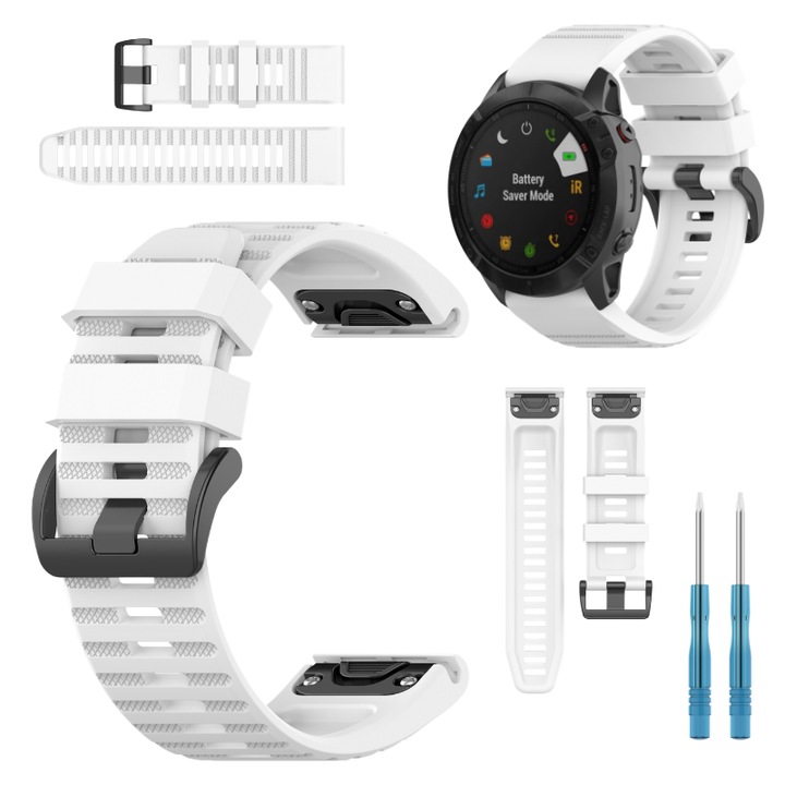 Pasca set Garmin Fenix 5X 6X 7X Pro Solar Epix Pro 51mm QuickFit 26mm, roz, 215mm