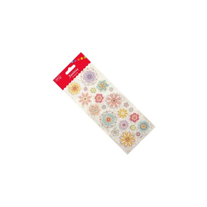 Set Abtibilduri Decorative Flori Fantezia, Multicolor, 10x23 cm, pentru Proiecte Creative DACO sku11
