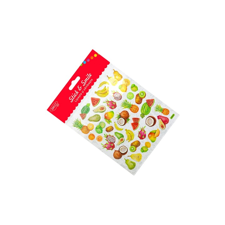 Set Abtibilduri Fructe, Multicolor, 15x16.6 cm, Ideal pentru Caiete si Agende DACO ART sku28