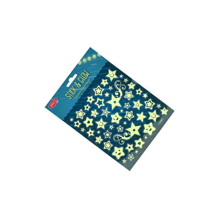 Stickere decorative fosforescente Stele, 15x16.6 cm, pentru camera copilului DACO ART sku28