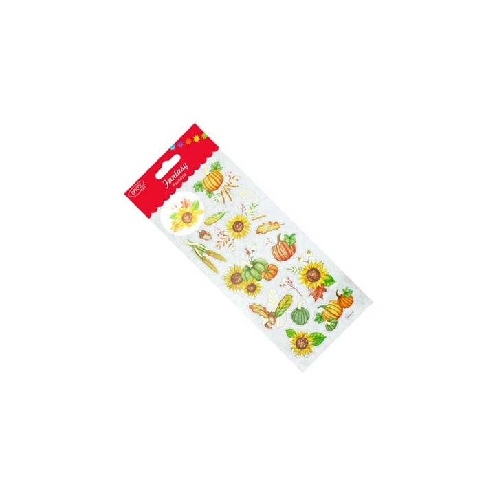 Abtibilduri Decorative Fantezia, Camp de Toamna, 10x23 cm, Multicolor, pentru Proiecte Creative DACO ART sku11