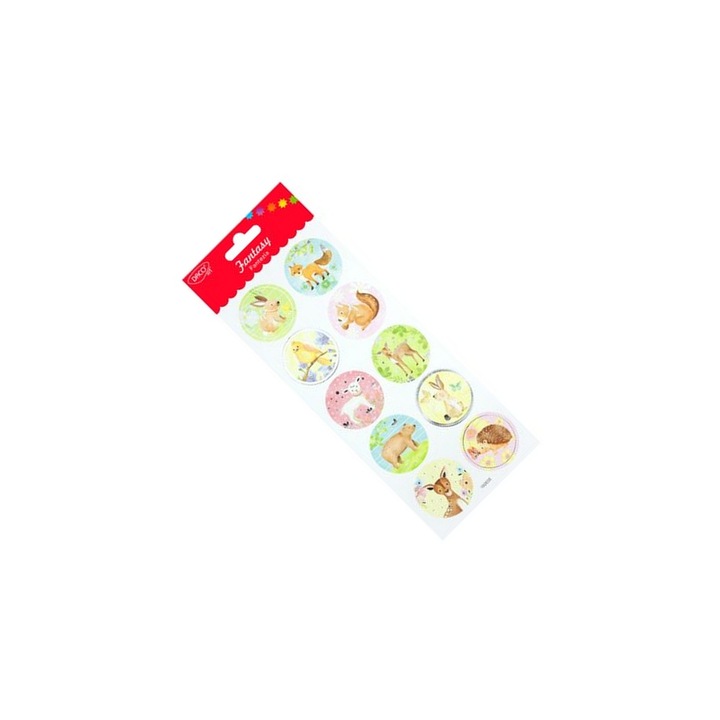 Set Stickere Decorative Rotunde Fantezia, Animale Pastelate, 10x23 cm, Multicolor DACO ART sku11