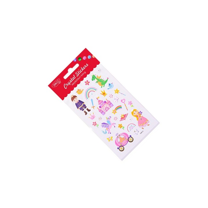 Abtibilduri Decorative Crystal Stickers cu Tematica Poveste, Bling, 10x16 cm, pentru Caiete si Proiecte DIY DACO ART sku11