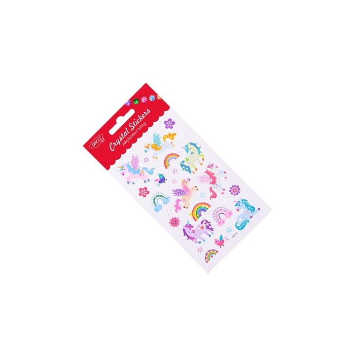 Abtibilduri Unicorni Bling, 10x16 cm, Multicolor, pentru Proiecte Creative DACO ART sku11