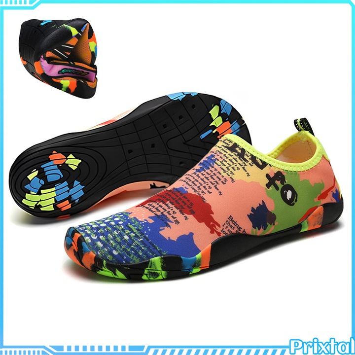 Pantofi de plaja/pantofi de apa, marimea 40, material textil elastic, confortabil si respirabil, usor, uscare rapida, drenaj eficient, talpa antiderapanta, pentru cupluri, pentru alergare/plaja/activitati acvatice, multicolor