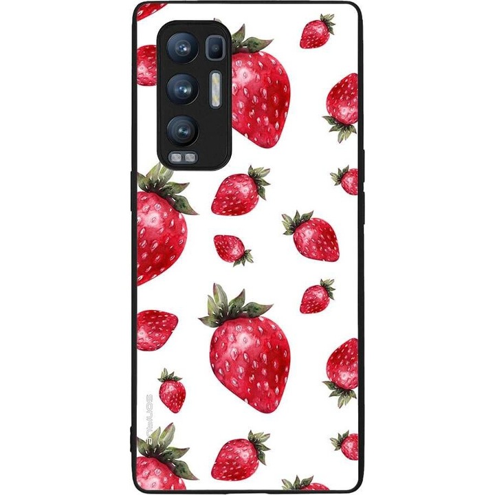 Husa telefon Sonique Theke Fruit Series, imprimeu fructe, silicon, multicolor, pentru Oppo Find X3 Neo 5G