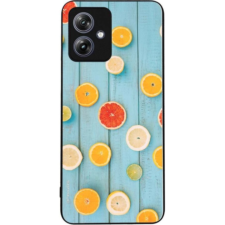 Husa telefon Sonique Fruit Series, pentru Motorola Moto G54 5G, silicon, imprimeuri cu fructe, multicolor