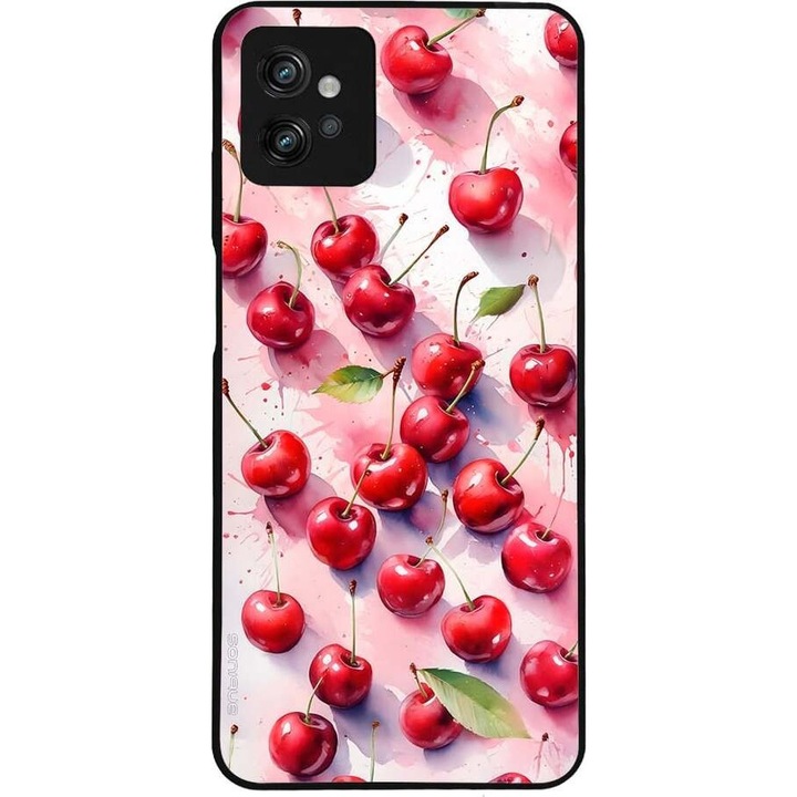 Husa telefon Sonique Fruit Series pentru Motorola Moto G32, imprimeuri cu fructe, silicon, rosie