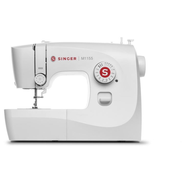 Masina de cusut Singer M1155, 2 viteze, 13 tipuri de cusaturi, alb