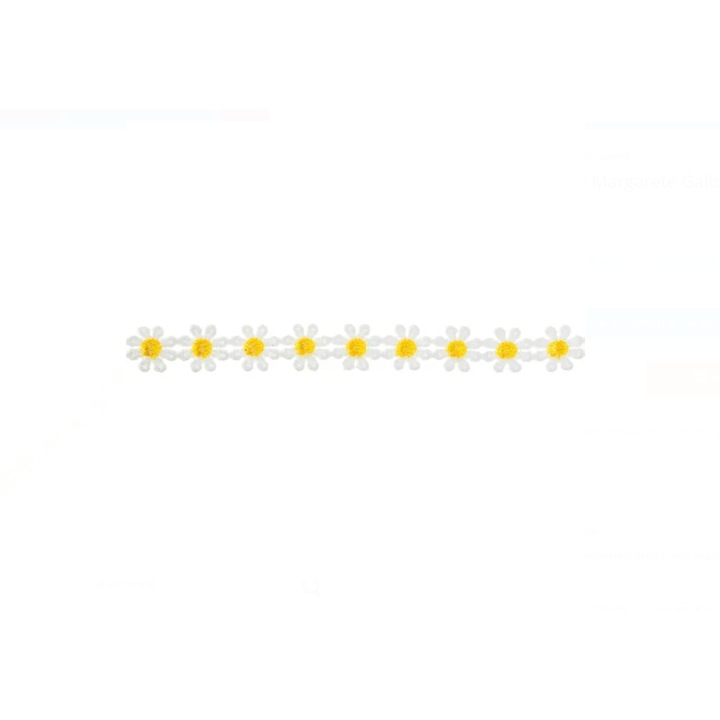 Декоративна панделка ZANOX®, бяла с жълти маргаритки, 3 м x 15 мм, за опаковане на подаръци и DIY проекти