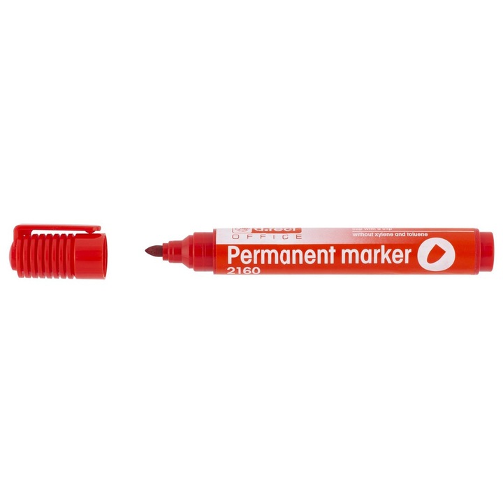 Marker permanent D.Rect, rosu, 1-3 mm, plastic