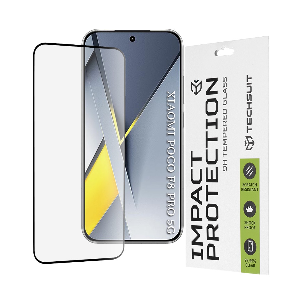 Folie pentru Xiaomi Poco F8 Pro - Techsuit 111D Full Cover / Full Glue Glass - Black