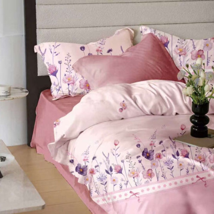 Lenjerie Finet 6 piese cu husa de pat pentru saltea de 160x200 si 180x200 nr47