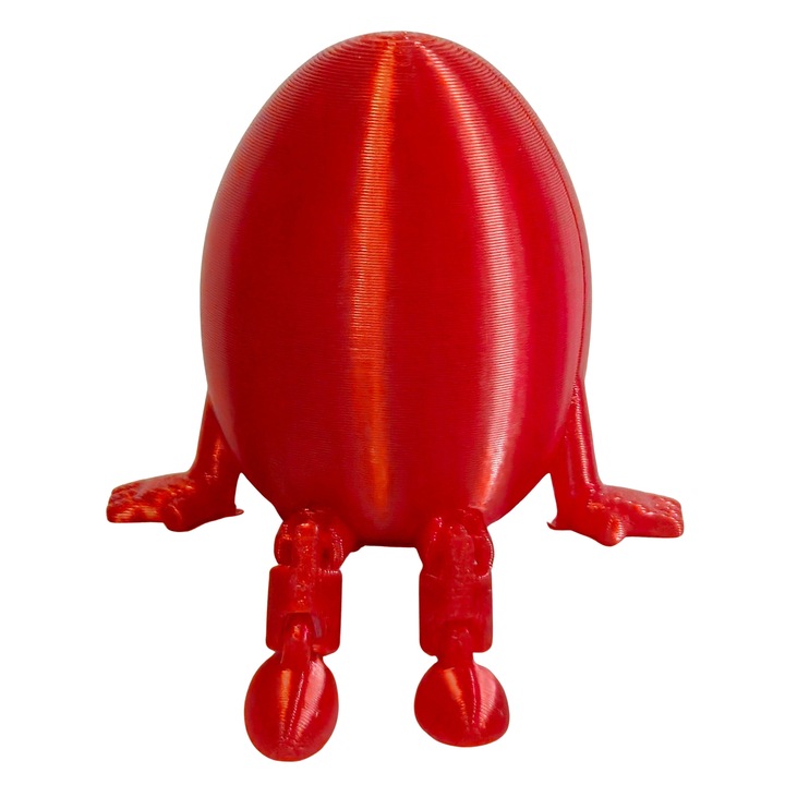 Ou Flexi cu Picioruse – Print 3D, Rosu