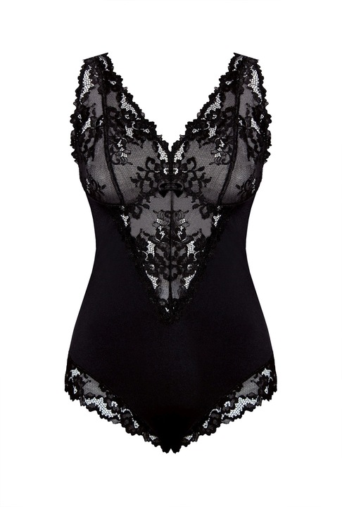 BONA csipke body, fekete