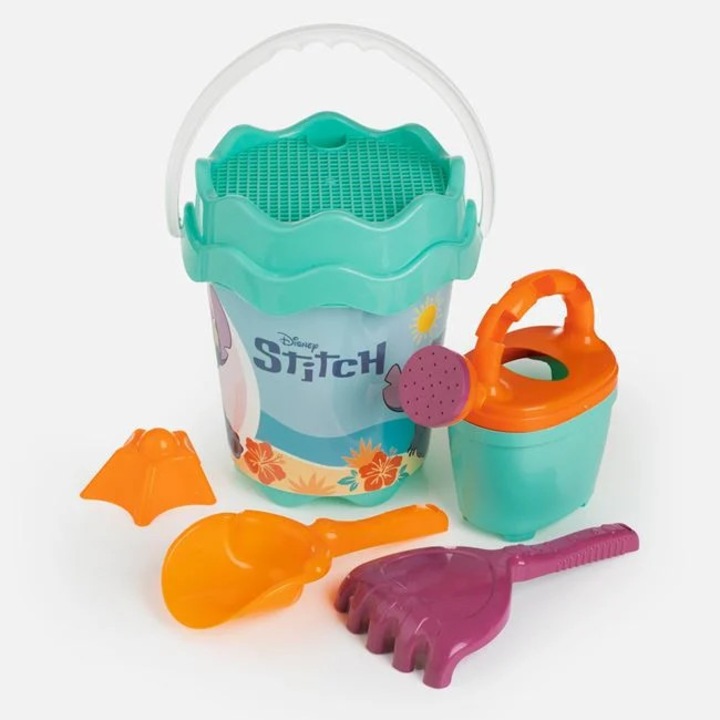 Galetusa plaja Stitch cu 4 accesorii pentru copii