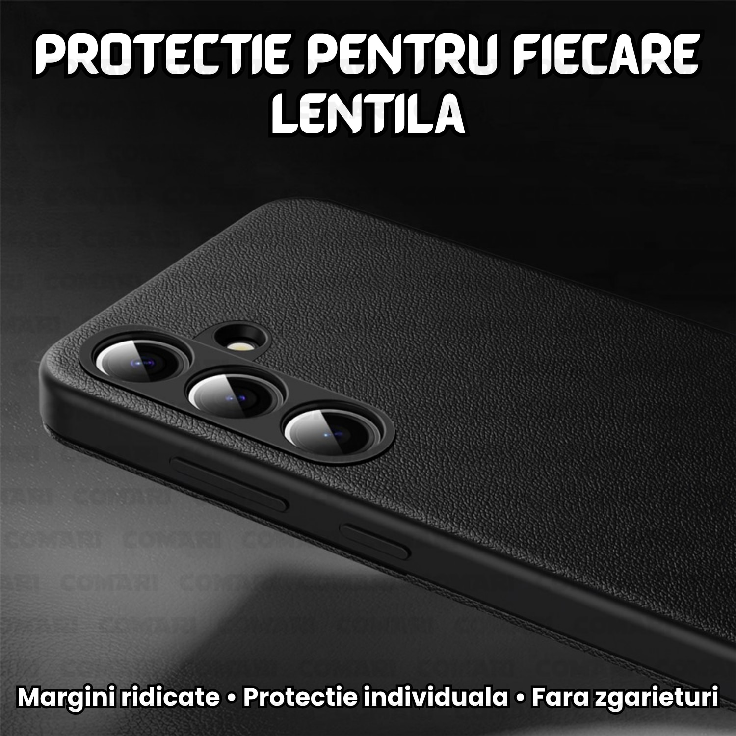Husa flip pentru Samsung Galaxy S26 Plus Comari® VisionCover, fereastra smart view, protectie 360°, piele ecologica premium, Negru