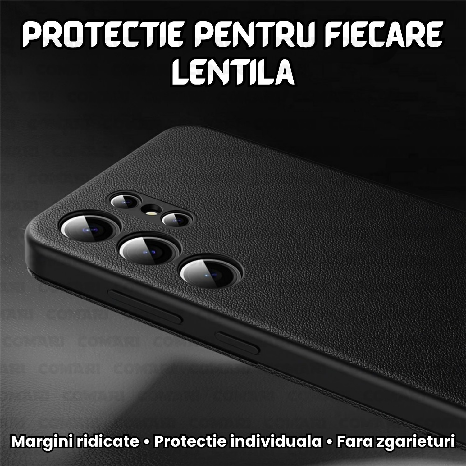 Husa flip pentru Samsung Galaxy S26 Ultra Comari® VisionCover, fereastra smart view, protectie 360°, piele ecologica premium, Negru
