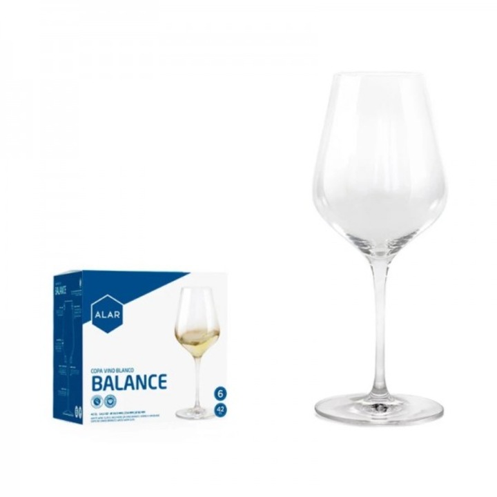 Set 6 pahare pentru vin alb, Alar Balance, 420 ml