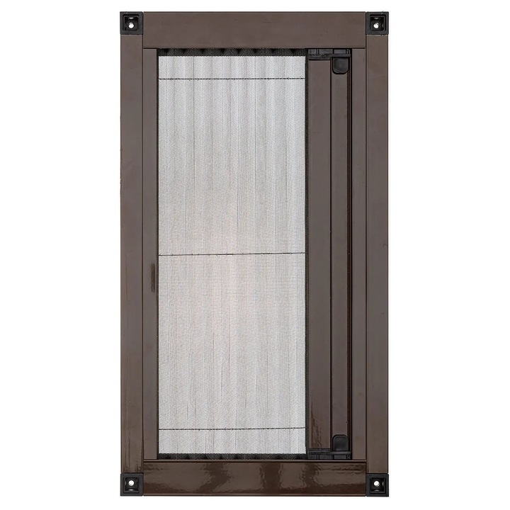 Plasa plisse Bestline, maro, 1140x1850cm, din aluminiu, etanșare eficientă