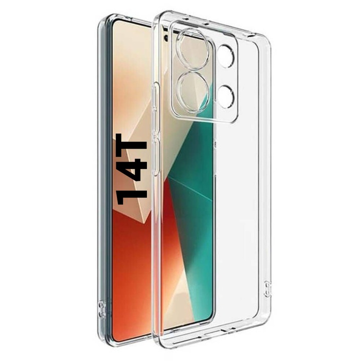 Husa de silicon 2mm pentru Xiaomi 14T cu protectie camera transparent