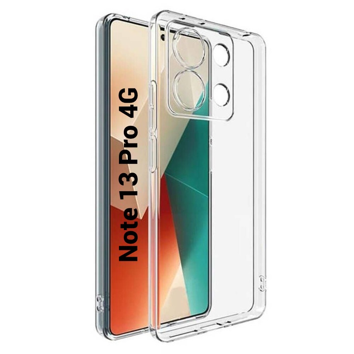 Husa de silicon 2mm pentru Xiaomi Redmi Note 13 Pro 4G cu protectie camera transparent