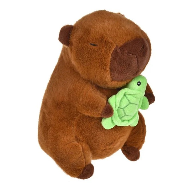 Jucarie de plus capybara cu broasca testoasa 27x17x30cm