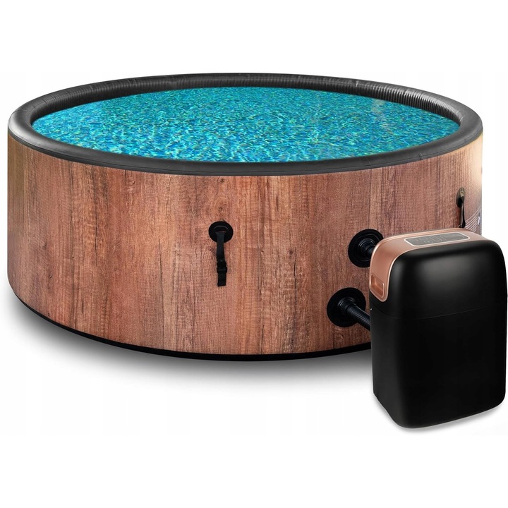 Felfújható jakuzzi 6 személyes, 138 fúvóka, 175x68cm, barna