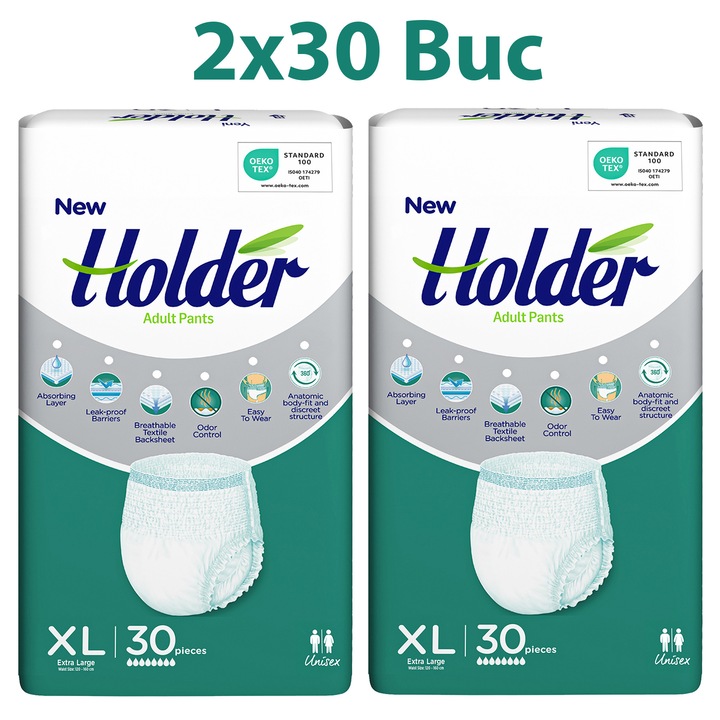 Scutece chilot Holder, adulti marimea XL, talie 120-160 cm, 60 buc