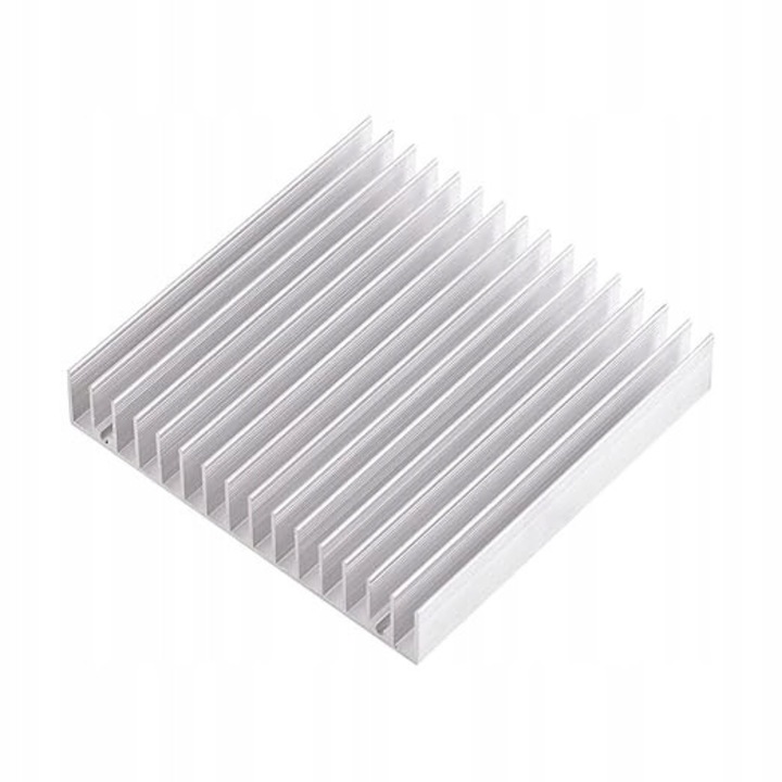 Radiator aluminiu 100x100x18 mm pentru benzi LED, eficienta termica