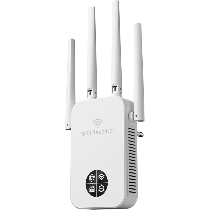 Amplificator WiFi, 1200Mb/s, 4 antene, mod WPS, alb
