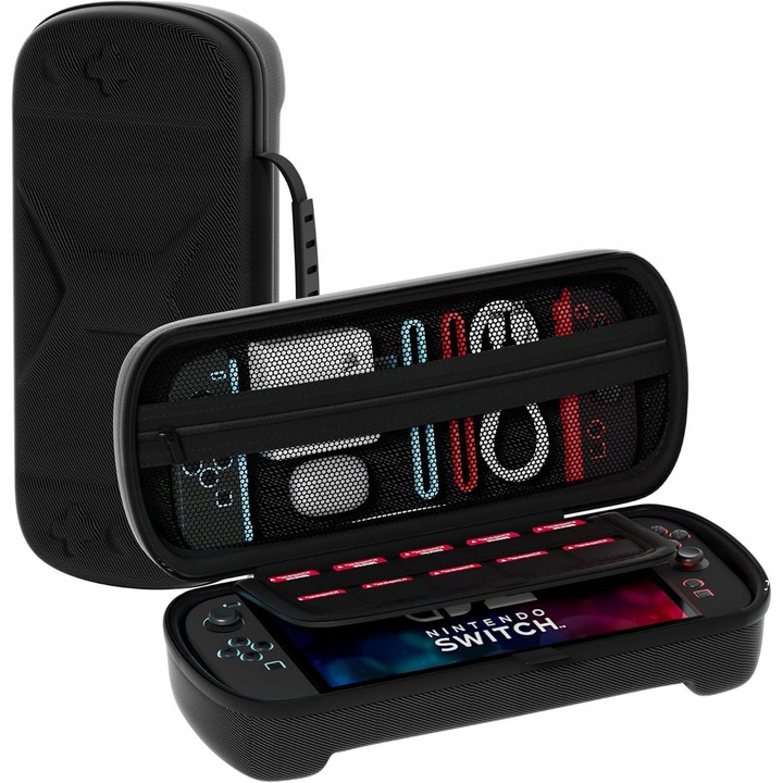 Etui de protectie pentru Nintendo Switch 2, capacitate mare, negru, 7,9 inch