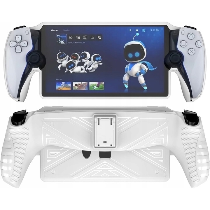 Etui de protectie TPU pentru PlayStation Portal cu suport, alb