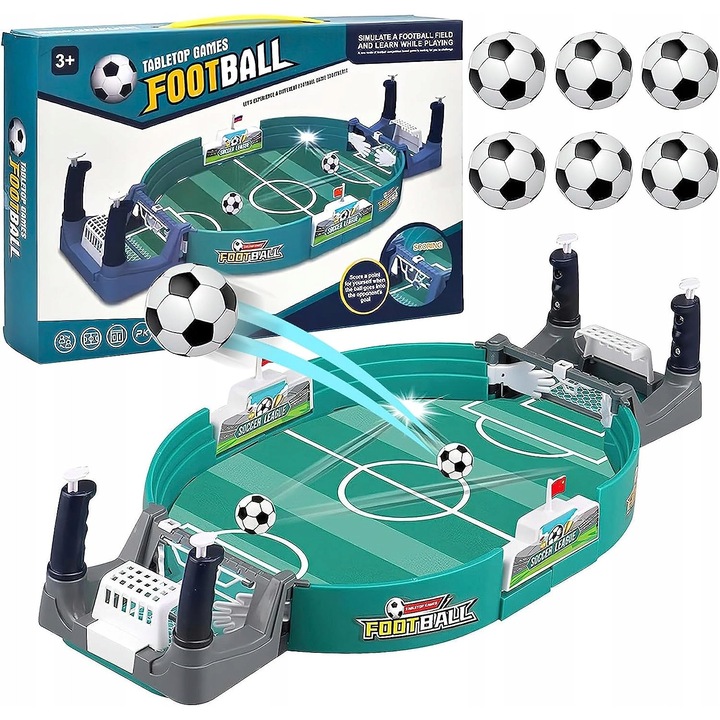 Társasjáték, Mini asztali foci, interaktív készlet, 41,5x20cm, többszínű