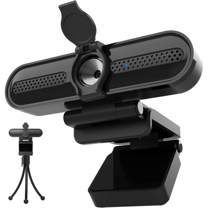 Webkamera 2K/1080P 60 FPS, autofókusz, 78°-os látószög, állvánnyal