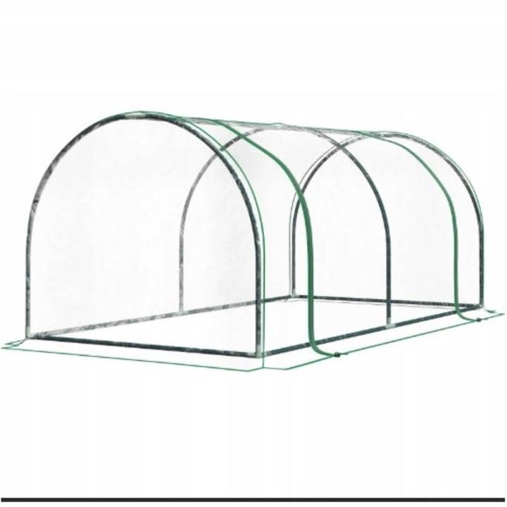 Sere pentru plante, 200x100x80cm, transparent+verde, stabila, usor de curatat