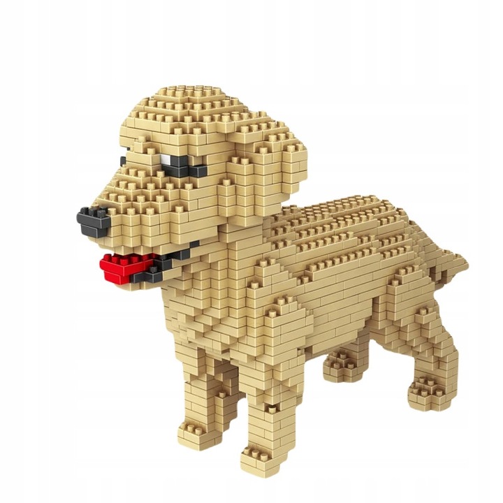 Set de constructie, Model Psa Golden Retriever, 950 elemente, multicolor