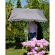 Parasol pliabil gri 200x130cm cu 4 brate, material poliester, pentru balcon si gradina