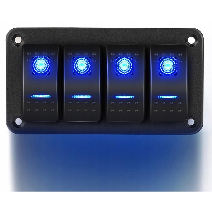 Panou de comutatoare cu cablaj complet, 12V/24V, impermeabil IP65, pentru vehicule si barci