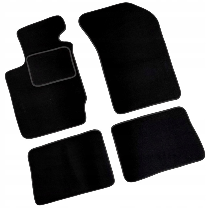 Set covorase auto Renault Clio II 1998-2005, negru, 4 piese, cu margine rosie