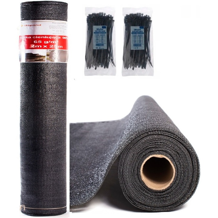 Plasa de umbrire 90%, 1,5x50m, gri, 135g/m2